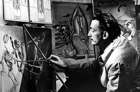salvador dali painting in his studio